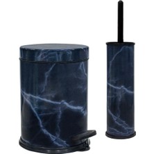 Hanımev 2'li Banyo Seti Pedallı Çöp Kovası Wc Fırçası