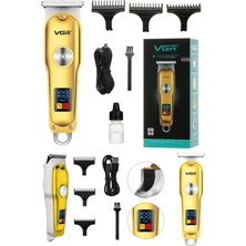 Munico Metal Gövdeli Dijital Ekranlı Berber ve Ev Ofis Kolay Kullanım Akıllı Tıraş Makinesi Saç Şekil Seti