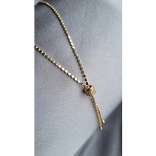 Initium Premium Paslanmaz Çelik Ince Ezme Zincirli Zirkon Taşlı Y Form Kolye