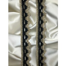 Ezel-in Tekstil Aksesuarları Dekoratif Simli Kenar Dantel , 1 Metre, KOD-517