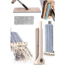 Munico Mikrofiber Katlanabilir Kendinden Sıkmalı Tablet Pratik Mop Paspas Kovasız Yıkanabilir Bezli Set Pro