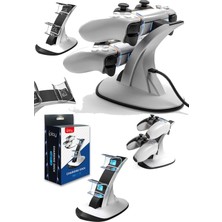 Munico Ps Için Ps5 Oyun Konsolu Için Veri Soğutma Fanı Dikey Stand Çift Kontrol Cihazı Şarj Istasyonu Stand