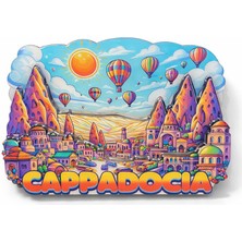 Ttt Kapadokya Temalı Ahşap Buzdolabı Magneti Model 4