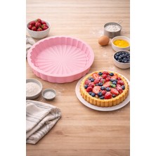 Liground Pembe Yuvarlak Silikon Turta Cheesecake Kalıbı | Yapışmaz Esnek Turta Kek Kalıbı | Fırın & Tatlı Kalıbı