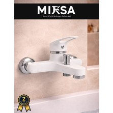Mixsa Beyaz Mix Banyo Duş Bataryası Musluğu Garantili, Yerli Üretim