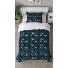 Greendecor Dinozor Deseneli Dijital Baskılı Özel Tasarımlı Şık Çarşafsız Tek Kişilik Çocuk Nevresim Takımı