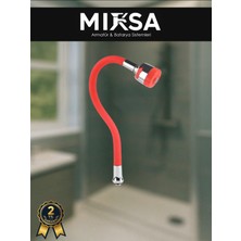 Mixsa Kırmızı Spiralli Oynar Başlıklı Fonksiyonlu Mutfak Eviye Batarya Borusu