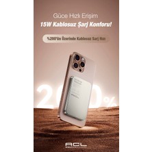 Azurtech 15W Magsafe Uyumlu Kablosuz Manyetik Powerbank | 5000MAH Hızlı Şarj | LED Göstergeli Taşı