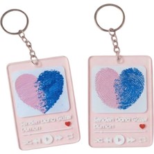 Butik Center Sevgililer Günü Hediyesi Parmak Izi Müzik Çalar Tasarımlı Çift Anahtarlığı Seti