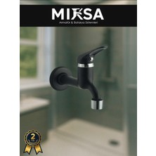 Mixsa Siyah Mix Aç-Kapa Lavabo Tuvalet Bahçe Musluğu