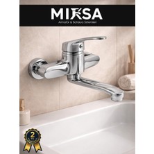Mixsa Alttan Aplik Duvardan Lavabo-Eviye Bataryası Çeşmesi Musluğu Çift Su Girişli