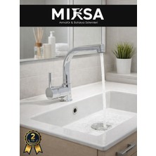 Mixsa Armut Balıksırtı Borulubanyo Lavabo Bataryası Çeşmesi Musluğu Çift Su Girişli