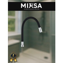Mixsa Siyah Renkli Hareketli Slikon Spiral Boru Mutfak Eviye Lavabo Borusu