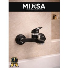 Mixsa Siyah Mix Banyo Duş Bataryası Musluğu Garantili, Yerli Üretim