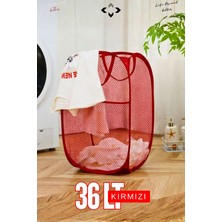 Liground 36 L Kırmızı Katlanabilir Çamaşır Sepeti Kumaş Malzeme ile Çok Amaçlı Kullanım