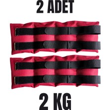2 kg x 2 Adet Toplam 4 kg El ve Ayak Bilek Ağırlığı Kas Güçlendirici Kum Ağırlık Torbası Seti Bordo