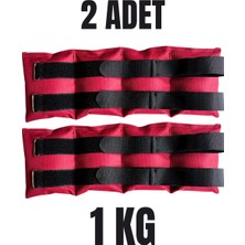 1 kg x 2 Adet Toplam 2 kg El ve Ayak Bilek Ağırlığı Kas Güçlendirici Kum Ağırlık Torbası Seti Bordo