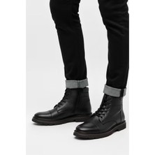 Velmora Erkek Siyah Hakiki Deri Kışlık Bot Fermuarlı, Günlük ve Şehir Stili