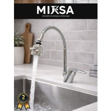 Mixsa Krom Kubar Oynar Borulu Fonksiyonlu Mutfak Eviye Bataryası, Musluğu, Çeşmesi Çift Su Girişli