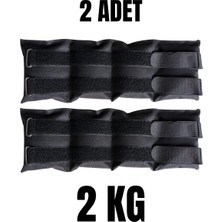 2 kg x 2 Adet Toplam 4 kg El ve Ayak Bilek Ağırlığı Kas Güçlendirici Kum Ağırlık Torbası Seti Siyah