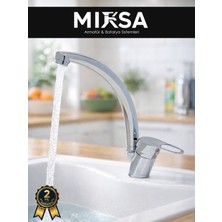 Mixsa Mix Kuğu Mutfak Eviye Bataryası Çeşmesi Musluğu Çift Su Girişli