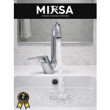 Mixsa Baston Borulu Banyo Lavabo Bataryası, Musluğu, Çeşmesi Çift Su Girişli