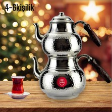 UltraMint Bakır Çaydanlık Takımı, Ağır Dövme, Büyük Aile Boyu, 4-6 Kişilik