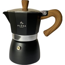 UltraMint Siyah Moka Pot 150ML 3 Cup, Lezzetli Kahve Yapımı Için Ideal