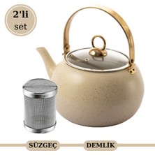 UltraMint Doğal Bitki Çayı Demliği ve Süzgeçli 1l Set, Şıklık ve Kalite Sunar