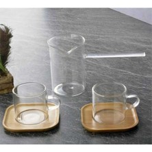 UltraMint Cam Cezve Seti 3 Parça, Şık ve Kullanışlı Kahve Hazırlama Seti