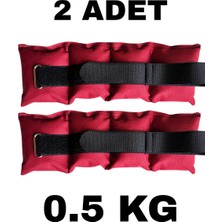 0.5 kg x 2 Adet Toplam 1 kg El ve Ayak Bilek Ağırlığı Kas Güçlendirici Kum Ağırlık Torbası Seti Bordo