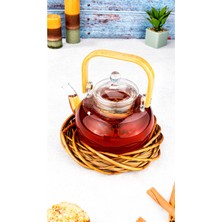 UltraMint Şeffaf Cam Demlik 1000ML, Süzgeçli, Çay ve Bitki Demleme Için Uygun