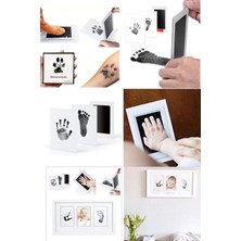 Munico Mürekkepsiz Bebek El Ayak Izi ve Evcil Hayvan Pati Izi Anı Albüm Baskı Seti Orta Boy