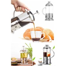 Munico Paslanmaz Çelik French Press Pistonlu Kahve Değirmeni Demlik Cafe Restoran Ev Piknik Isıya Dayanıklı