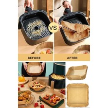 Munico Kare Airfrey Mutfak Pan Pad Için Yağ Geçirmez ve Yağ Emici Kağıdı 50 Parça Fritöz Yağlı Kağıt Tekli