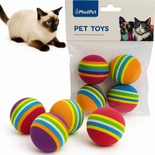 Hepta Collection Kedi Oyuncak Topu – 4’lü Sünger Top Seti – Renkli ve Hafif Köpük Toplar – Dayanıklı, Güvenli ve Eğle