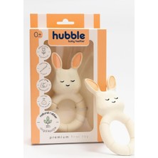 Hepta Collection Hubble Bebek Diş Kaşıyıcı ve Oyuncak - Tavşan Halkalı Şekilli Dişlik (%100 Doğal Kauçuk)