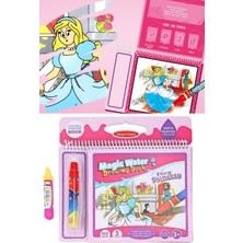 Munico Magic Water Sihirli Boyama Kitabı Fairy Princess Pembe Model Sihirli Su Çizim Kitap Kalem Boyama