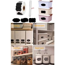 Munico 24 Adet Kavanoz Şişe Kutu Etiket + Kalemi Ev Mutfak Aksesuar Şık 5x4 cm Silinebilir Baharat Kağıt