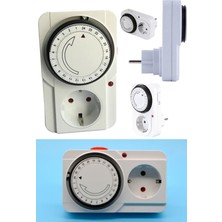 Munico Mini Zamanlayıcı Anahtar Duvar Şarj Cihazı Adaptörü Mekanik Enerji Tasarrufu 24 Saat Ayarlanabilir