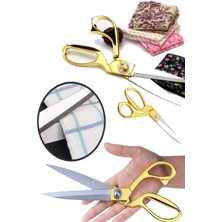 Munico Herşeyi Keser Terzi Makası Maket Kumaş Sünger Filesiz Profesyonel Kesim Tasarımcı Makası Gold Saplı