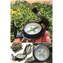 Munico Taşınabilir Ceplik Pusula Neon Fosforlu Askeri Paslanmaz Çelik Asker Denizci Izci Pusulası Kapaklı