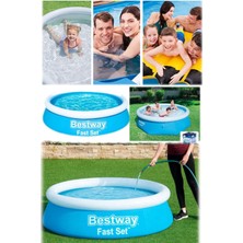 Munico 183 x 51 cm Büüyk Boy Kolay Taşınabilir Eğlenceli Şişme Havuz Serinleme Yazlık Bahçe Kurulabilir Pro