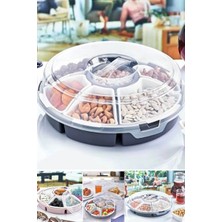 Munico Plastik Piknik Mangal Kullanışlı Şeffaf Lilyum Seti Kahvaltı ve Çerez Seti 6 Bölmeli Kaliteli Çerez