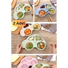 Munico 2 Adet Araba Şeklinde Bebek & Çocuklar Için Kahvaltı Tabağı Mama Tabağı Tablod Eğlenceli Iştah Açıcı