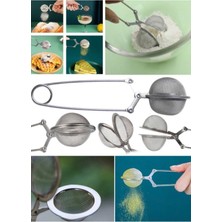 Munico Paslanmaz Çelik Kaşık Çay Yaprakları Bitki Örgü Topu Infuser Filtre Sıkma Süzgeç Kaliteli Pro Şık