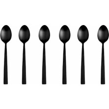 Hepta Collection Mat Siyah Tatlı Kaşığı 16 cm 6 Adet