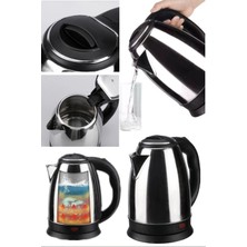 Munico Paslanmaz Çelik 1.8l Elektrikli Su Isıtıcısı Hızlı Kaynar Büyük Kapasite Gıda Sınıfı Ev Elektrikli