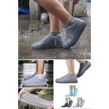 Munico 40-46 Medium Ayakkabı Kılıfı Ömürlük Lateks Kaymaz Galoş Ayakkabı Koruyucu Koşu Waterproff Kılıf Gri