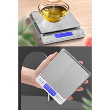 Munico Dijital Ekranlı Paslanmaz Çelik Profesyonel Hassas Terazi Tartı Gramaj Ölçer 3 kg Kapesiteli Cihaz